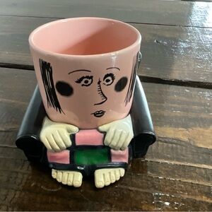 Vintage Applause Pink Face Coffee Mug in Plastic Chair Three Cheers Korea